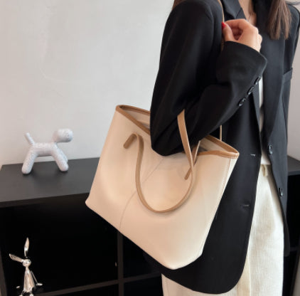 Solid Color PU Fabric Shoulder Bag